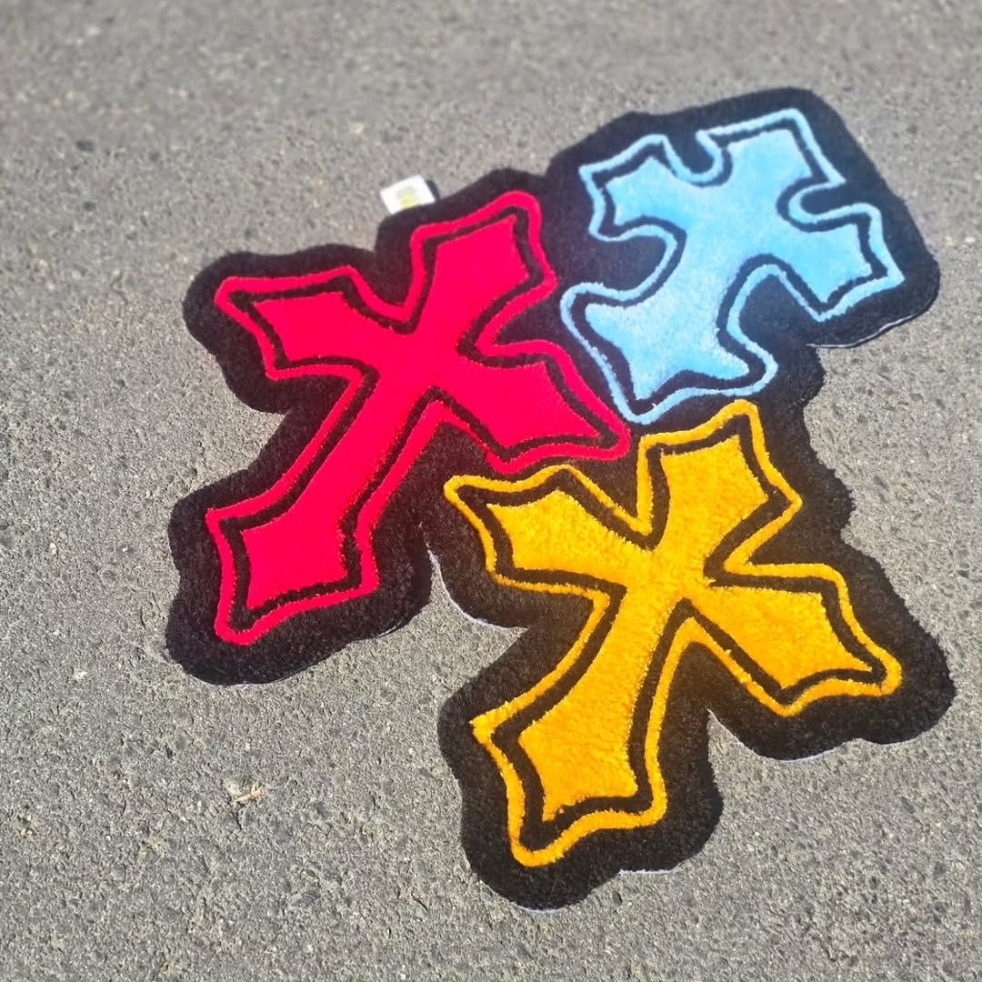 Chrome Hearts crosses rug