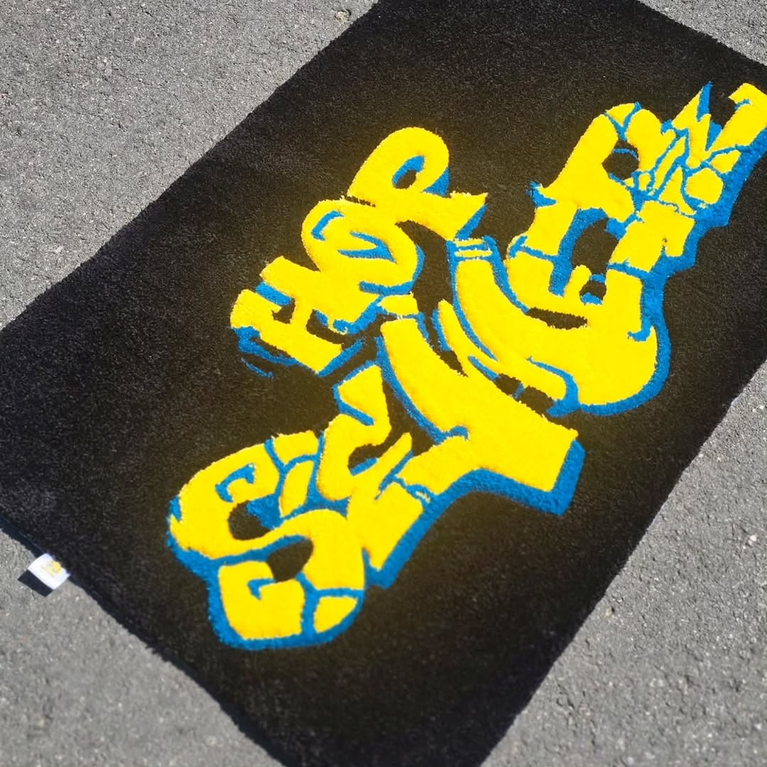 Graffiti typography rug